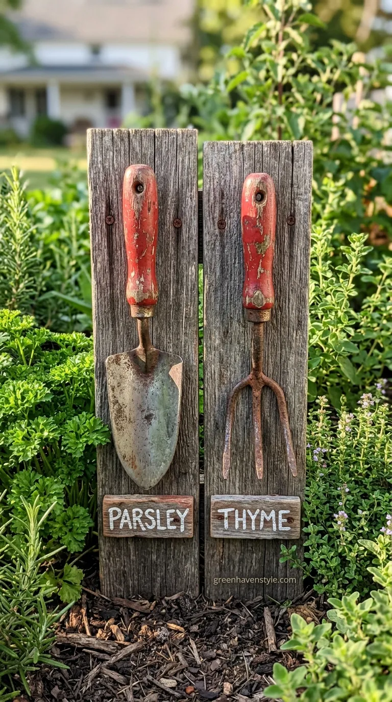 Vintage Tool Garden Markers
