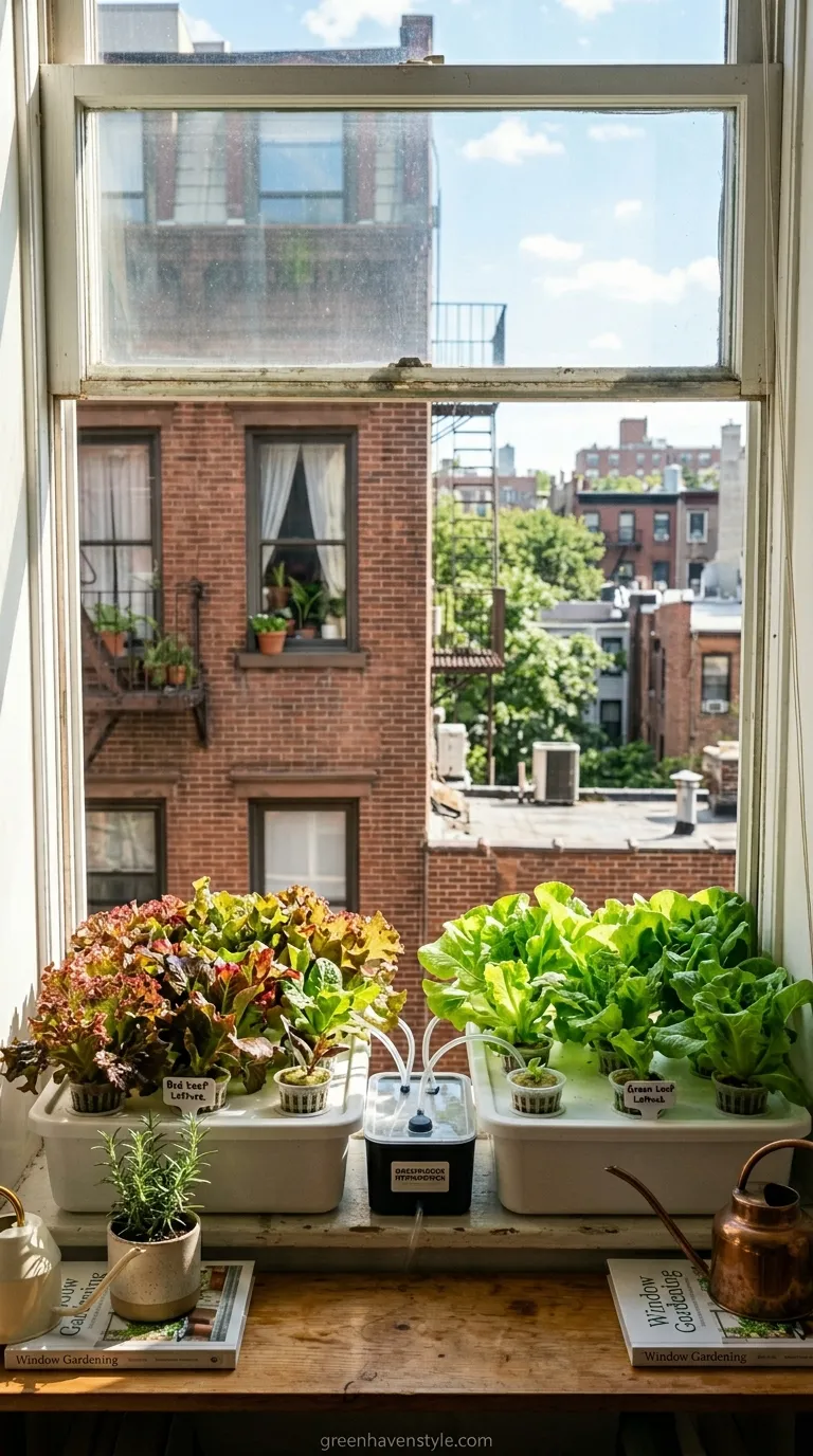Window Shelf Lettuce Farm
