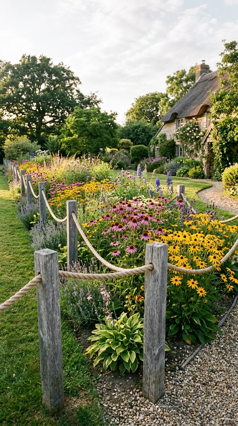 Wooden Stake Border Fencing